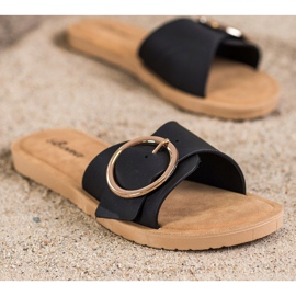 Bona Chinelos Com Fivela Decorativa preto 1