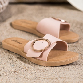 Bona Chinelos Com Fivela Decorativa rosa 1 Bona Chinelos Com Fivela Decorativa rosa 1