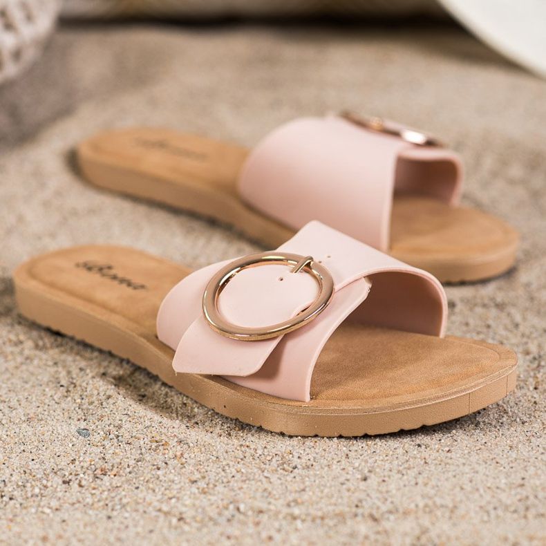 Bona Chinelos Com Fivela Decorativa rosa 1 Bona Chinelos Com Fivela Decorativa rosa 1