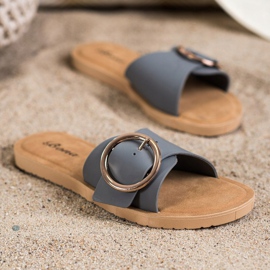 Bona Chinelos Com Fivela Decorativa cinza 1 Bona Chinelos Com Fivela Decorativa cinza 1