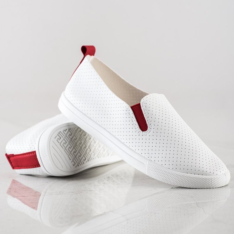 Sun Color Slipons com inserção vermelha branco 1 Sun Color Slipons com inserção vermelha branco 1