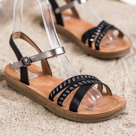 Queen Vivi Sandálias da moda preto 1