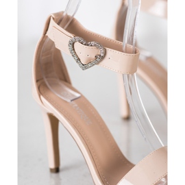 Diamantique Sandálias de salto alto com enfeite bege 1