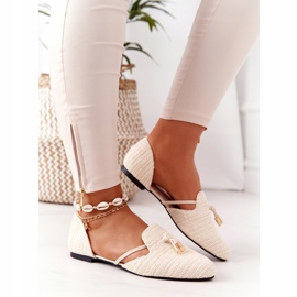 Ballerina Spitz Com Linha Trançada Lu Boo Beige bege 2