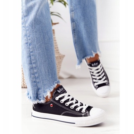 Tênis femininos negros Lee Cooper LCW-21-31-0097L branco preto 1