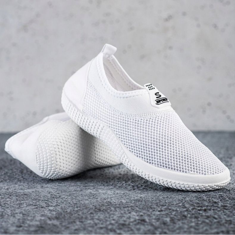 SHELOVET Sapatos com aberturas deslizantes branco 1