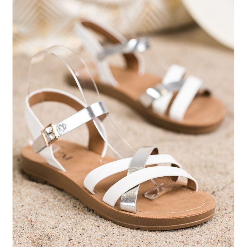 Cm Paris Sandálias de couro ecológicas confortáveis branco 1