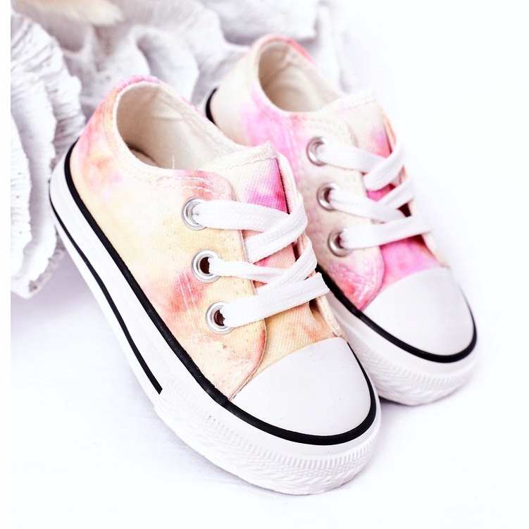 Tênis clássico infantil com efeito Tie-Dye Simba 807-3A rosa amarelo 2 Tênis clássico infantil com efeito Tie-Dye Simba 807-3A rosa amarelo 2