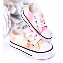 Tênis clássico infantil com efeito Tie-Dye Simba 807-3A rosa amarelo 1