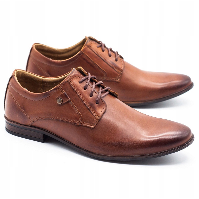 KOMODO Sapatos masculinos formais 850 marrons castanho 2