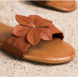 Diamantique Sandálias Marrons Com Flor castanho 2