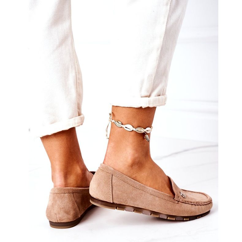 PS1 Mocassim de camurça feminino marrom claro Madelyn bege 3