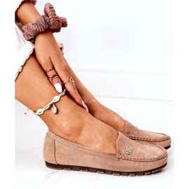 PS1 Mocassim de camurça feminino marrom claro Madelyn bege 4