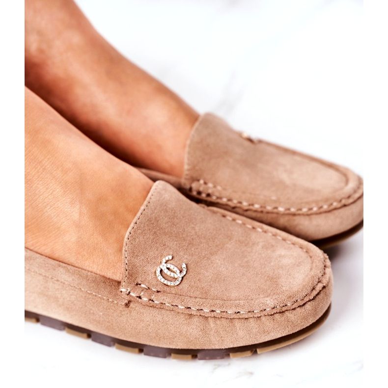 PS1 Mocassim de camurça feminino marrom claro Madelyn bege 5