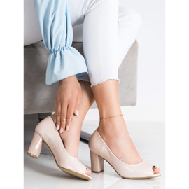 Goodin Bombas Open Toe bege 1