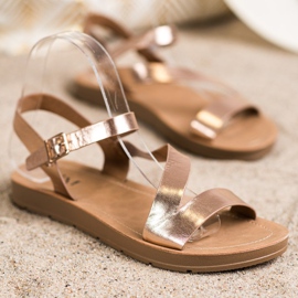 Cm Paris Sandálias casuais com couro ecológico dourado 1