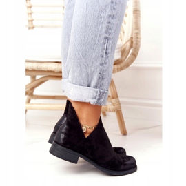 PS1 Botas femininas pretas Hillary com recortes preto 2