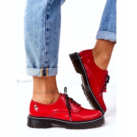 Oxfords Maciejka 04087-08 feminino sapatos de couro vermelho 2