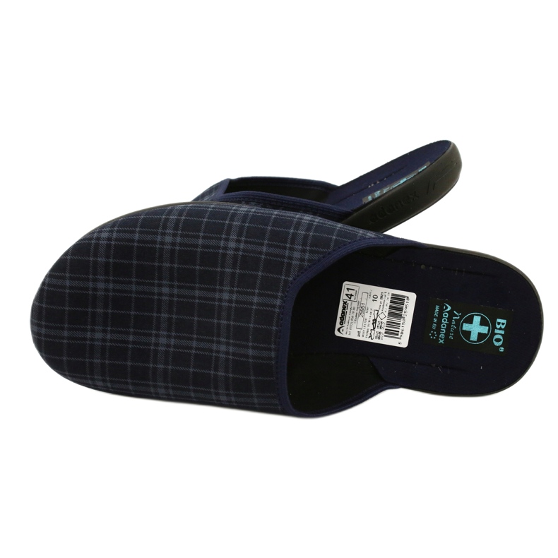 Chinelos masculinos, Adanex 25951, xadrez azul marinho 4
