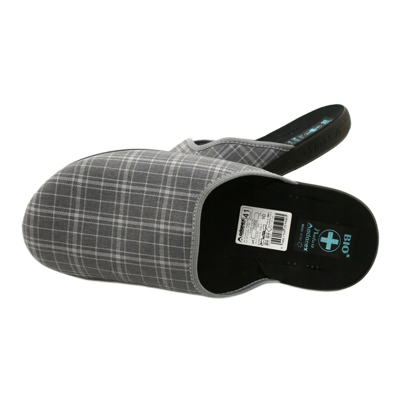 Chinelos masculinos Adanex 25950 cinza xadrez 5