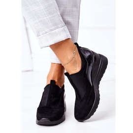 Tênis Vinceza 10593 Preto Slip On Wedge 1