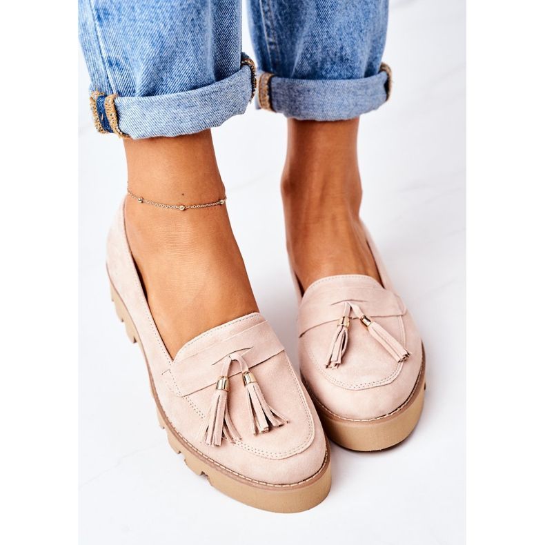 Mocassins de camurça Lewski Shoes 3053 Cappuccino bege 2