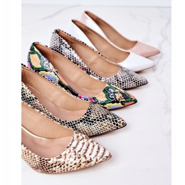 Lewski Shoes Bombas de cetim com sapatos Lewski padrão animal 2801 prata 1