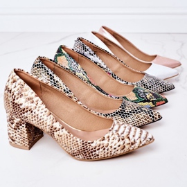 Lewski Shoes Bombas de cetim com sapatos Lewski padrão animal 2801 rosa 1