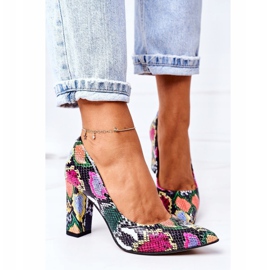 Lewski Shoes Bombas de couro com padrão de pele de cobra sapatos Lewski 2453 coloridos multicolorido 1