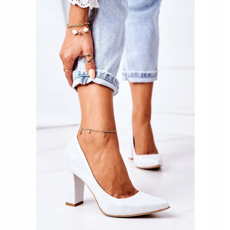 Lewski Shoes Bombas de cetim com sapatos Lewski padrão animal prata 2453 2