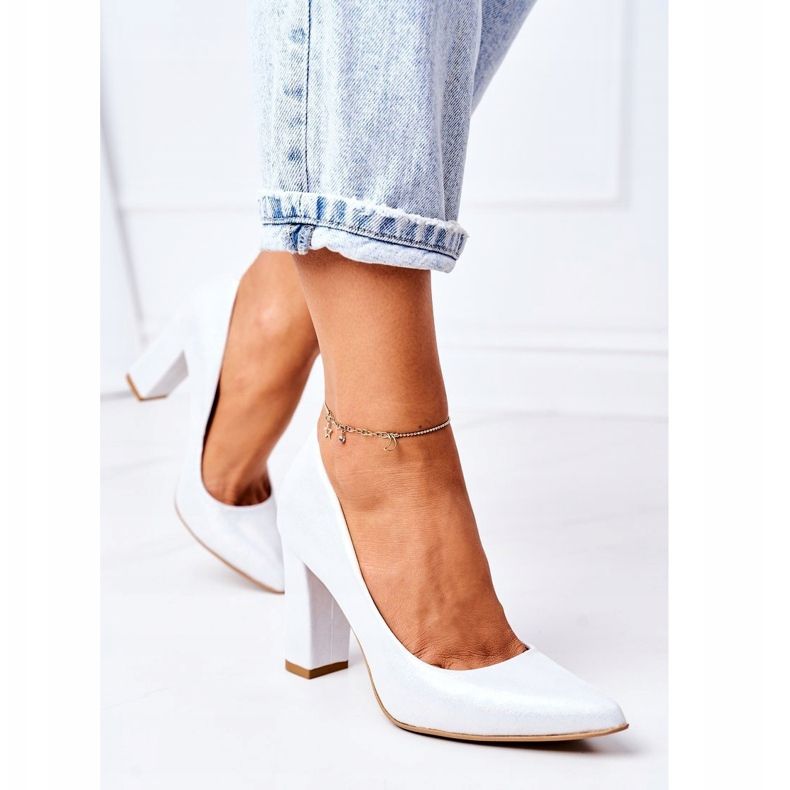 Lewski Shoes Bombas de cetim com sapatos Lewski padrão animal prata 2453 1