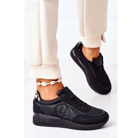 PE1 Calçados esportivos femininos tênis preto sob controle 2