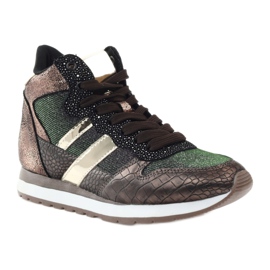 McArthur Sapatos de esportes de cobre metálicos femininos marrom 1