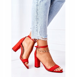 PS1 Sandálias de camurça vermelha Florence em um bar vermelho 1 PS1 Sandálias de camurça vermelha Florence em um bar vermelho 1