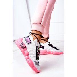 PS1 Calçados esportivos femininos tênis branco-rosa Bubble Tea 1