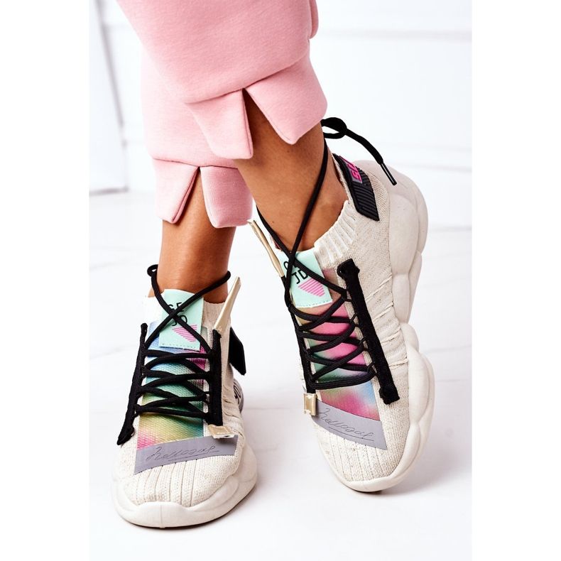 PS1 Calçado desportivo feminino. Ténis Bege Bubble Tea 1