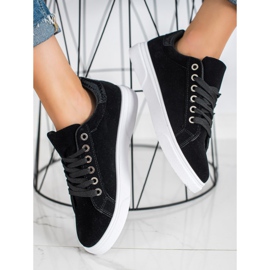 SHELOVET Tênis camurça preto 1