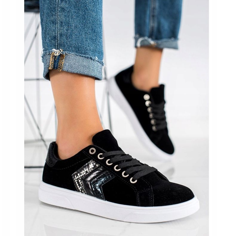 SHELOVET Tênis camurça preto 2