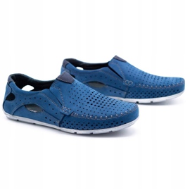 Olivier Sapatos masculinos mocassins 901 verão azul 2