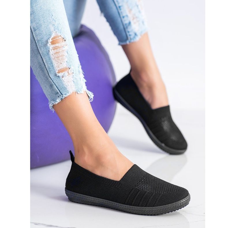 SHELOVET Slipons Openwork preto 2