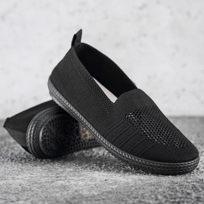 SHELOVET Slipons Openwork preto 1
