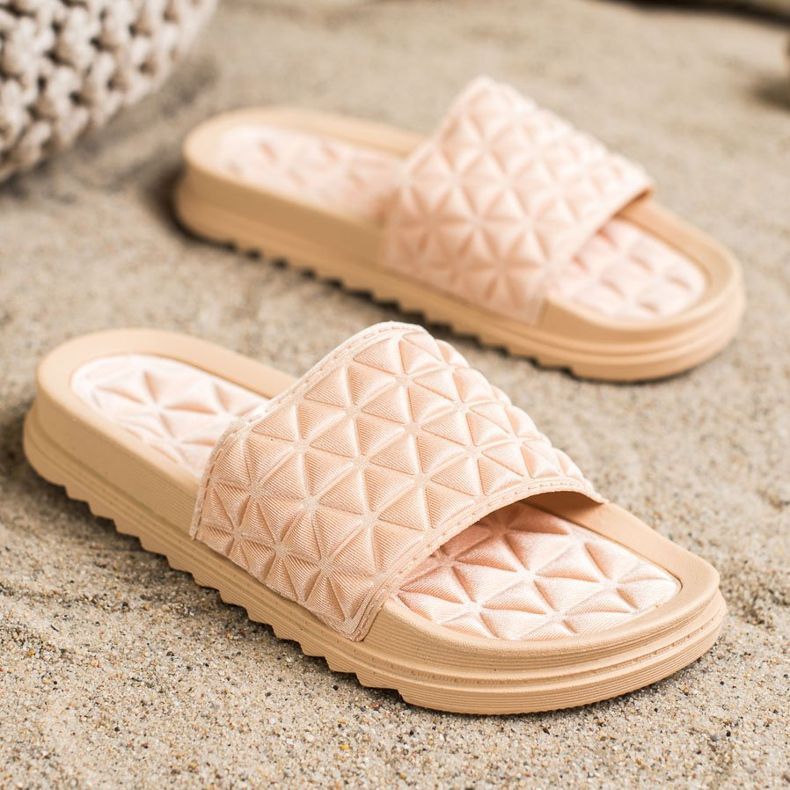 Renda Chinelos casuais bege 1