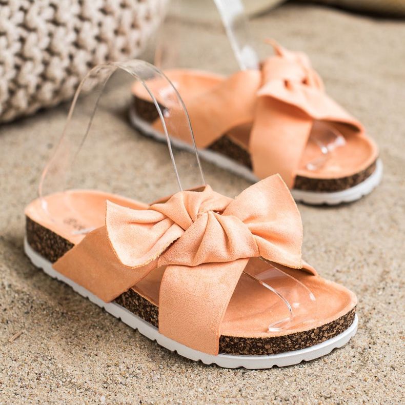 Ideal Shoes Chinelos elegantes laranja 2