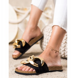 Sabatina Chinelos da moda preto 1