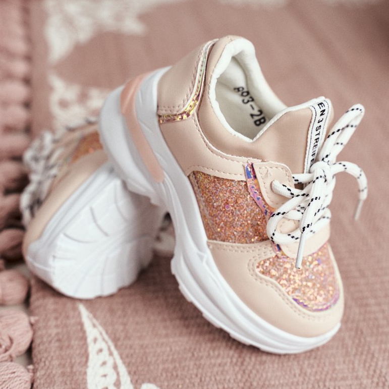 FRROCK Calçado desportivo infantil com purpurina rosa matylda 3