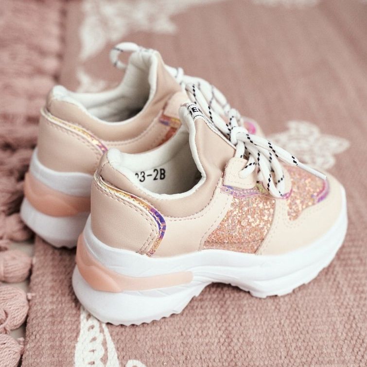 FRROCK Calçado desportivo infantil com purpurina rosa matylda 2