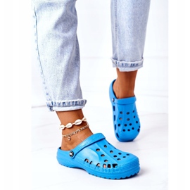 Flameshoes Chinelos femininos azuis claros crocs Eva azul 1