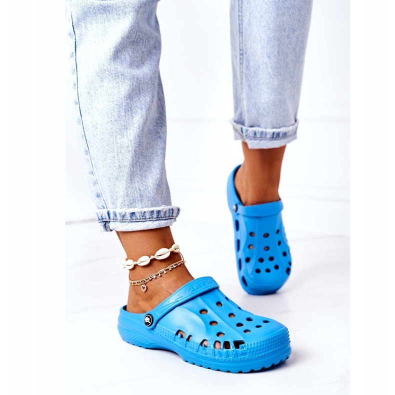 Flameshoes Chinelos femininos azuis claros crocs Eva azul 1