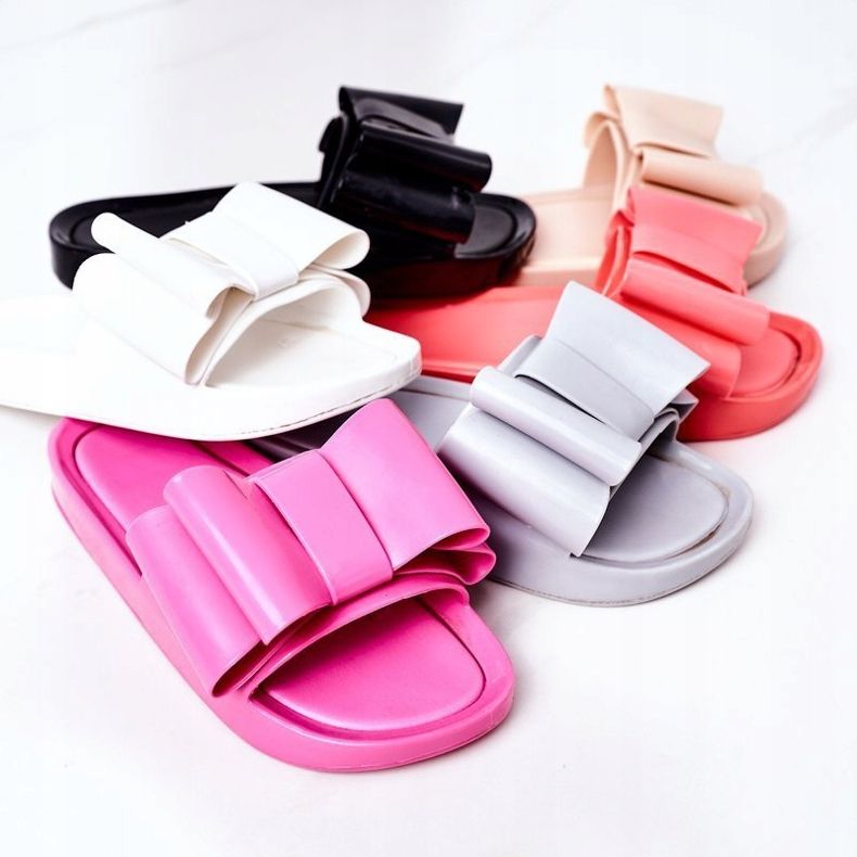 Chinelos de borracha com arco coral abril vermelho 1 Chinelos de borracha com arco coral abril vermelho 1