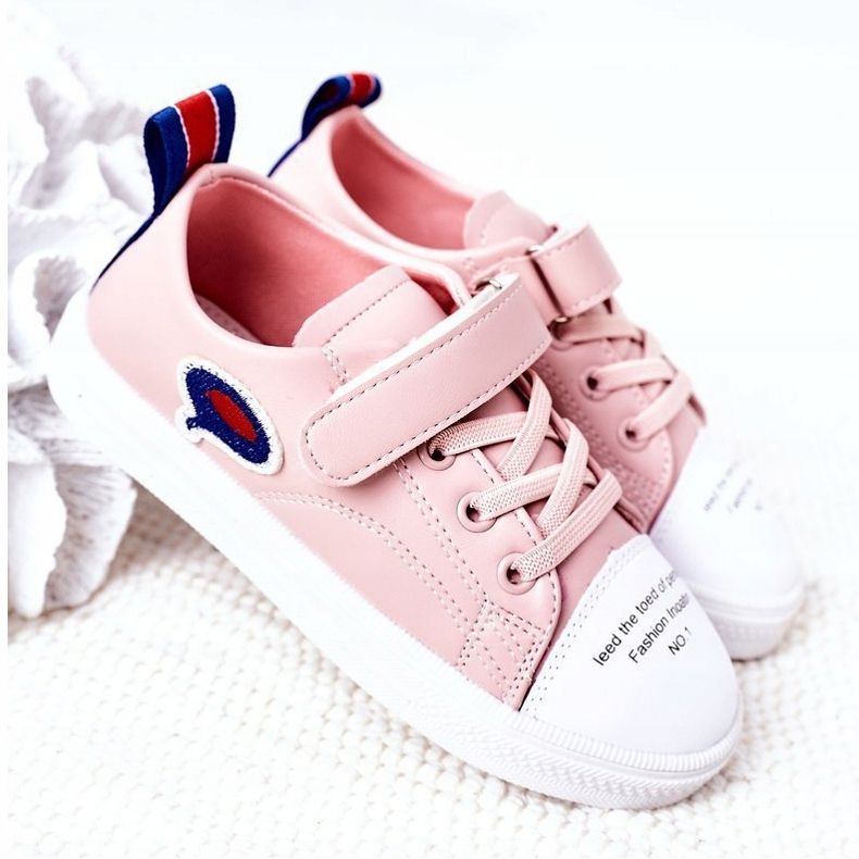 Apawwa Tênis infantil de velcro rosa de desenho animado 2